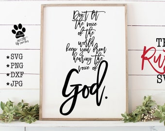 Religious Svg, Faith Svg, Christian, God's Voice Svg, Christian Svg, Wood Sign, Cut Files, Svg Files, Svg, Png, Jpg, Silhouette, Cricut, 002