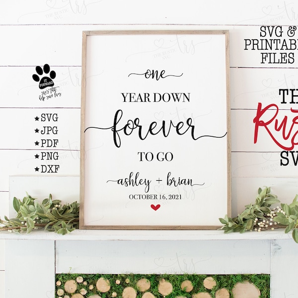 One Year Down Forever to Go Svg - Etsy