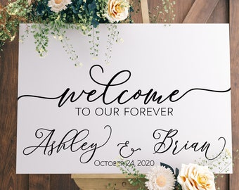 Printable Wedding Welcome Sign, Welcome To Our Forever, Welcome To Our Wedding Sign, Personalized Wedding Sign, Wedding Svg, Svg, Jpg, 003