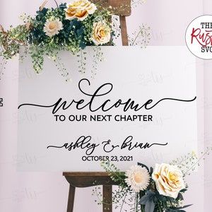 Printable Wedding Welcome Sign, Welcome To Our Next Chapter, Welcome To Our Wedding Sign, Personalized Wedding Sign, Wedding Svg,Svg,Jpg,003