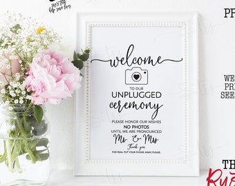 Unplugged Ceremony Sign, Printable Unplugged Ceremony Sign, Large Wedding Ceremony Sign, Modern Unplugged Wedding Sign, Svg Files, Svg, 027