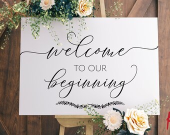 Welcome To Our Beginning, Welcome Wedding Sign, Welcome Wedding Svg, Wedding Ceremony, Wedding Sign Svg, Svg Files,Svg,Silhouette,Cricut,003