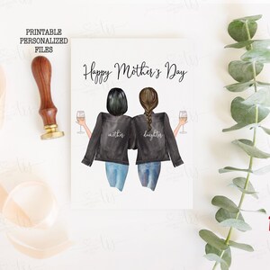 Printable Mother's Day Card, Personalized Mother's Day Card, Mother And Daughter Card, Happy Mother's Day Card,Mother's Day Gift,Jpg,Pdf,027