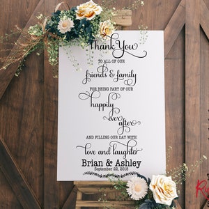 Thank You To All Of Our Friends And Family, Personalized Wedding Svg, Personalized Wedding Sign, Wedding Svg, Svg, Cricut, Silhouette, 006