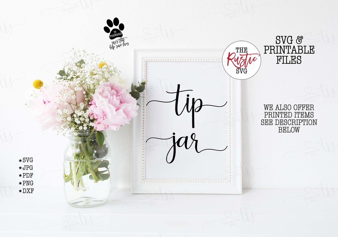 Tip Jar Svg Tip Jar Sign Wedding Printable Sign Tips Sign - Etsy Hong Kong