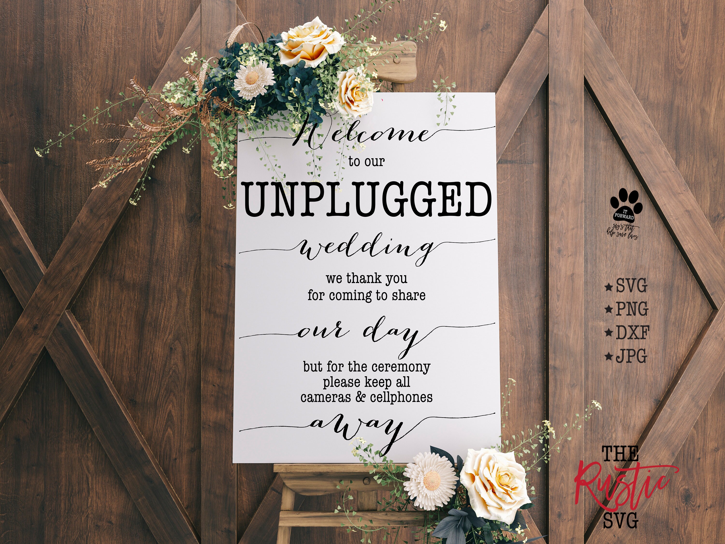 Download Unplugged Wedding Sign Unplugged Wedding Svg Printable Etsy