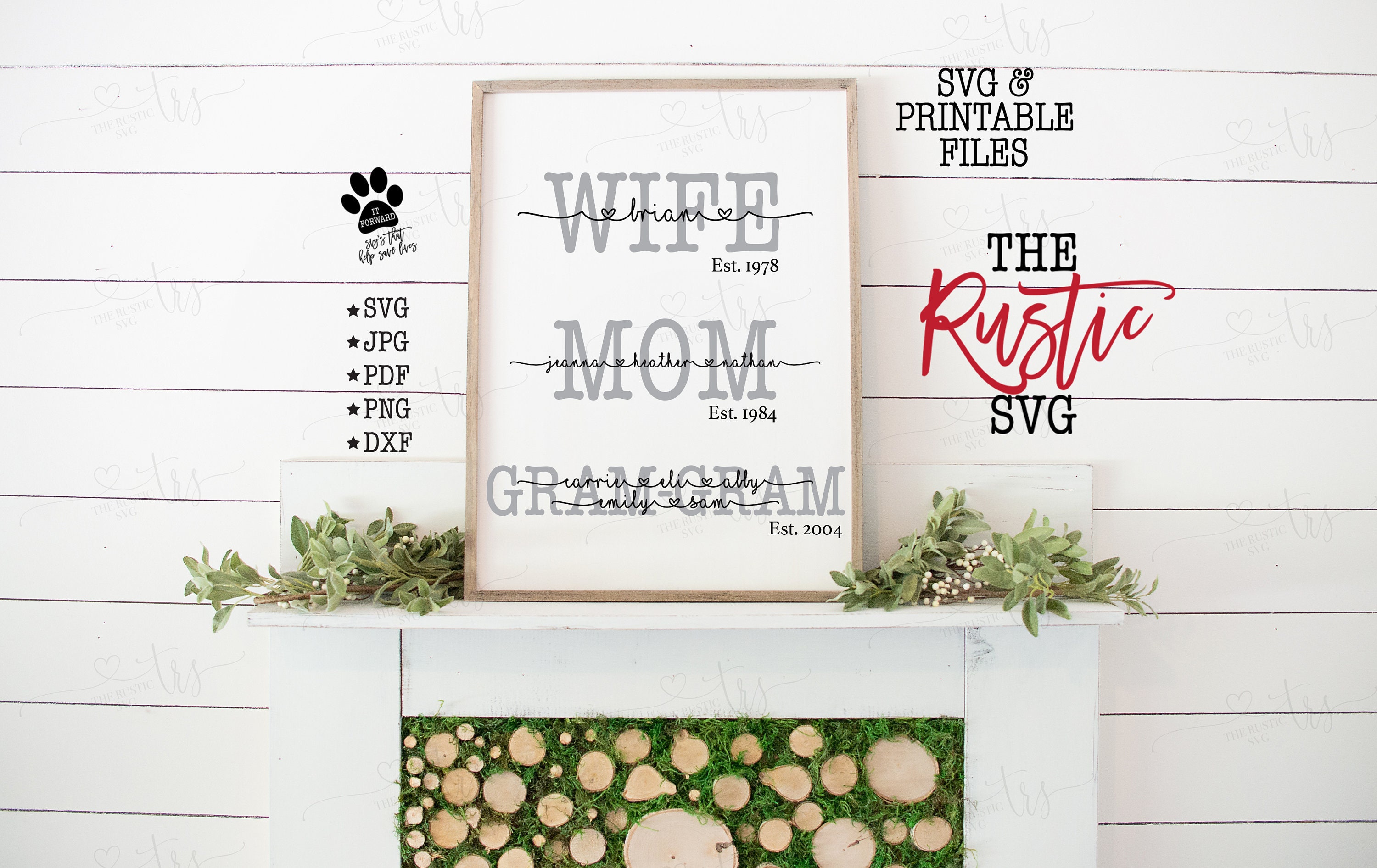 Download Wife Mom Gram Gram Names Sign Grandma Sign Gram Gram Svg ...