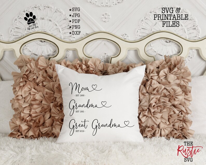 Download Mom Grandma Great Grandma Names Sign Grandma Pillow ...