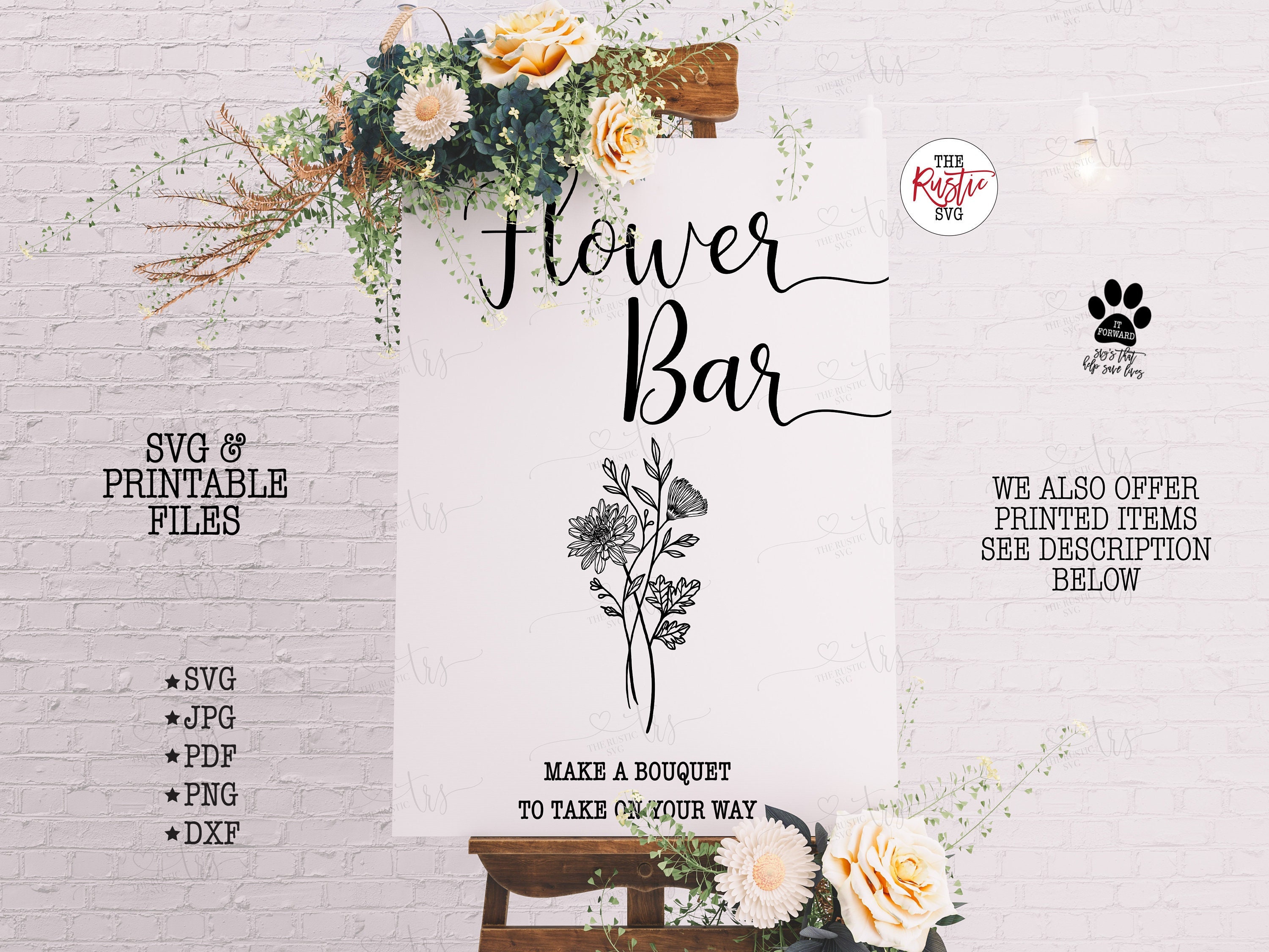 Flower Bar Sign Flower Bar Svg Build Your Bouquet Svg Etsy