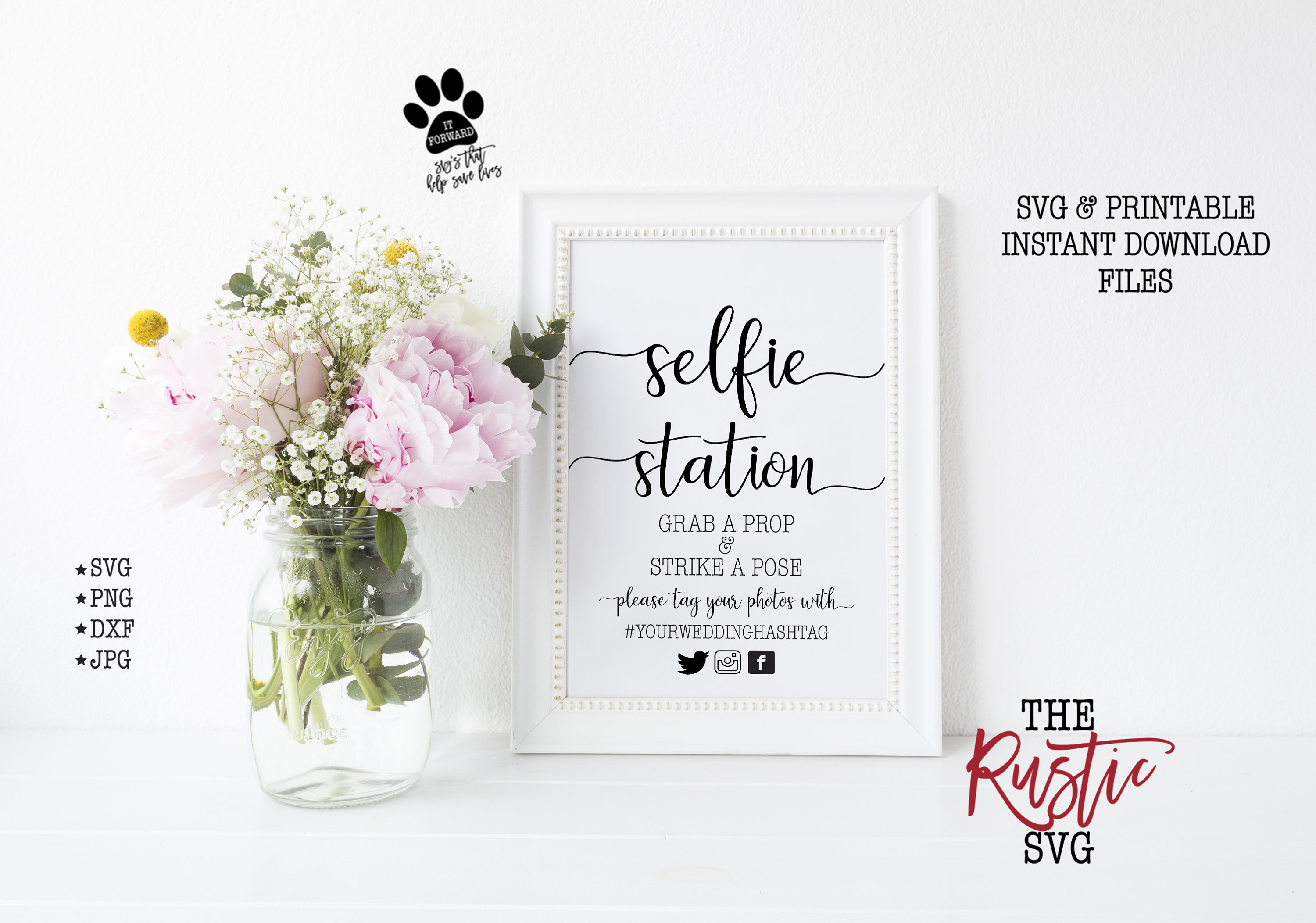 Download Wedding Hashtag Sign Selfie Station Sign Wedding Selfie | Etsy
