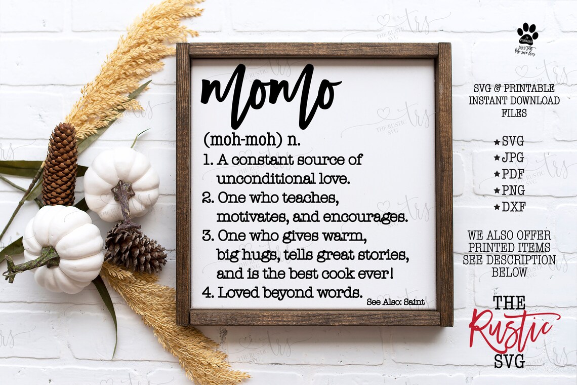 Download Momo Definition Momo Svg Grandma Definition Mother's | Etsy