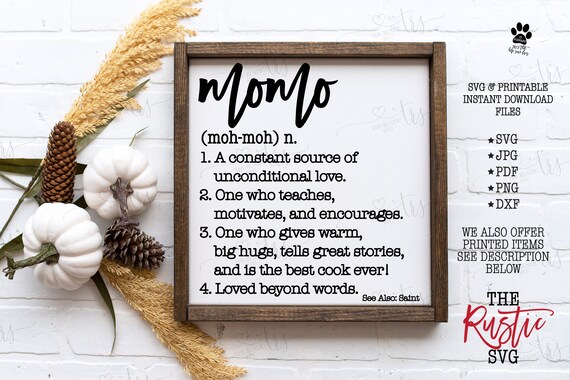 Download Momo Definition Momo Svg Grandma Definition Mother's | Etsy