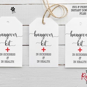 Hangover Kit Tags, Printable Hangover Kit Tags, Wedding Hangover Kit ...
