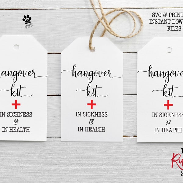 Hangover Kit Tags, Printable Hangover Kit Tags, Wedding Hangover Kit Tags, Hangover Kit Tag Svg, Tag Svg, Svg, Jpg, Cricut, Silhouette, 005