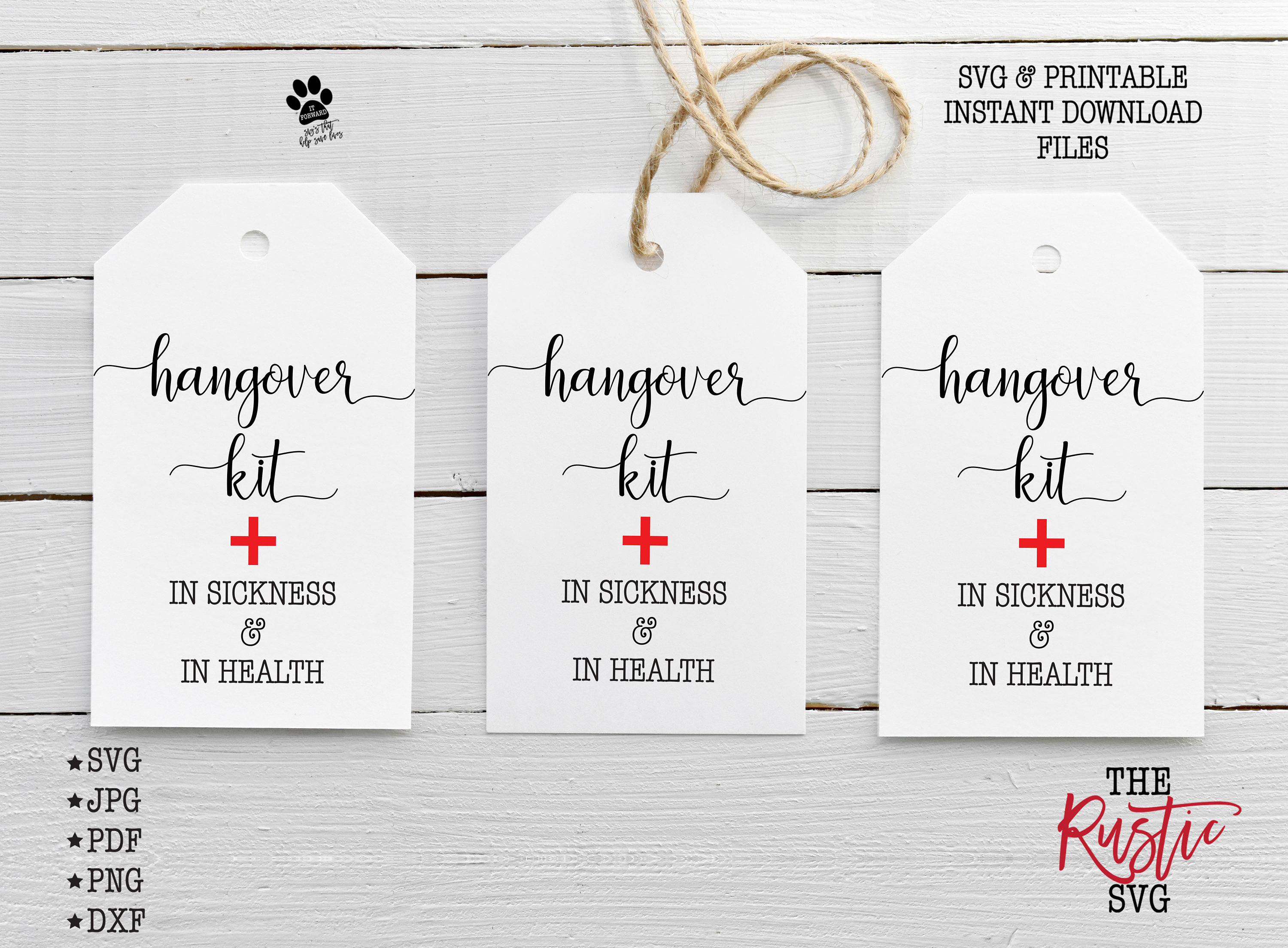 Printable Hangover Kit Label Template