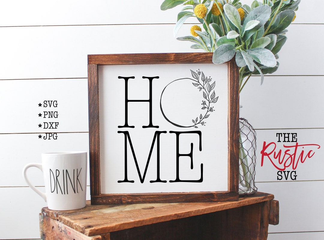 Printable Home Sign Home Wreath Sign Home Sign With Wreath Etsy