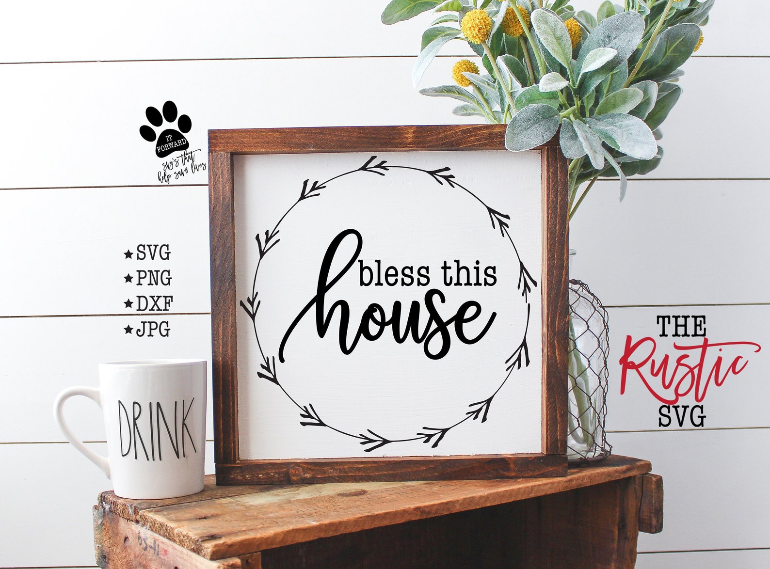 Bless This House Svg Bless This Home Wreath SvgEntryway Etsy