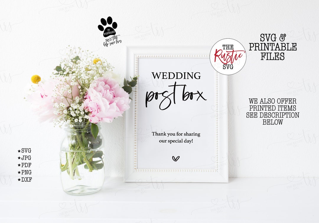 Wedding Post Box Sign, Wedding Post Box Svg, Printable Post Box Sign, Wedding Sign, Wedding Svg ...