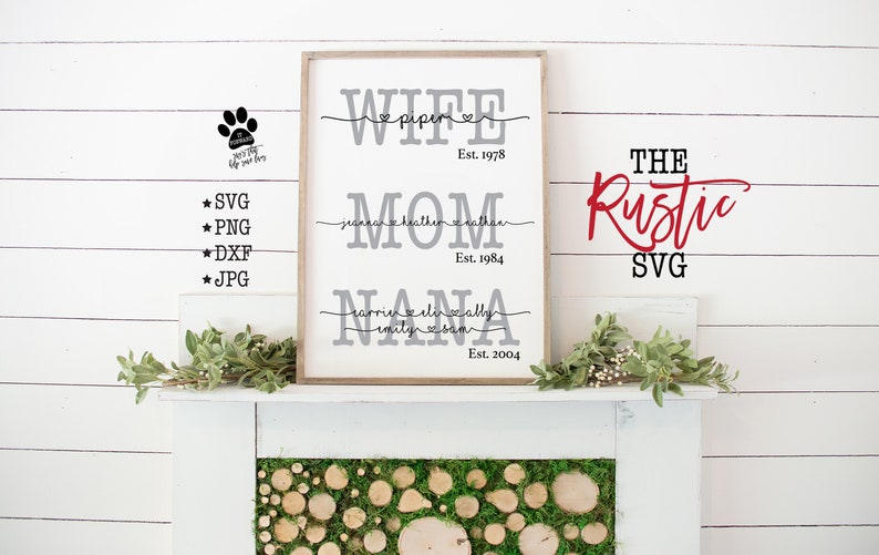 Download Wife Mom Grandma Names Sign Nana Sign Nana Svg Nana Wood ...