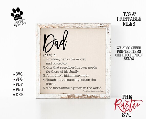 Download Dad Definition Sign Dad Svg Dad Definition Father S Day Etsy