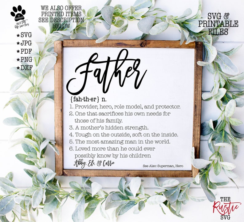 Download 002 Father Svg Custom Dad Svg Custom Names Svg Kids Names Father Wood Sign Father Definition Svg Silhouette Cricut Father S Day Gift Art Collectibles Drawing Illustration Wearefunnel Com