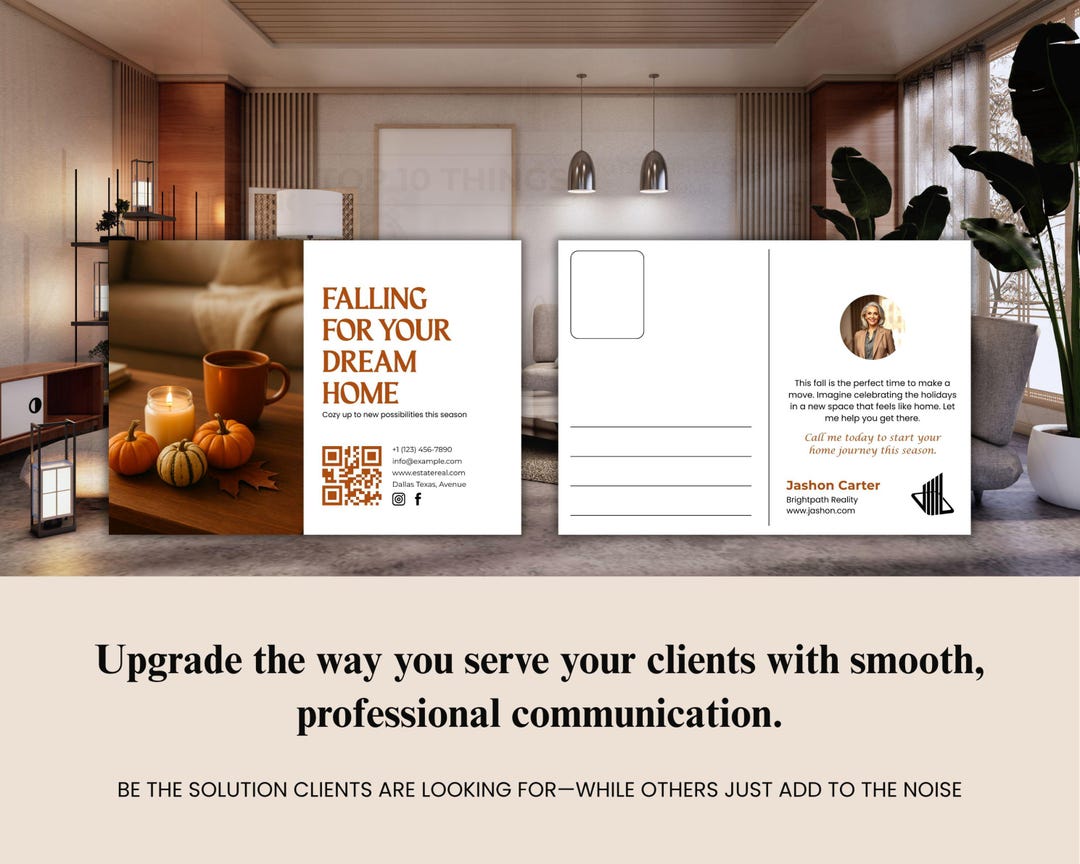 Real Estate Fall Postcard Template, Realtor Marketing (canva Editable ...