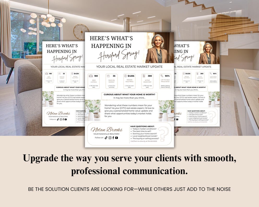 Real Estate Market Update Flyer Template: Editable Canva Design ...