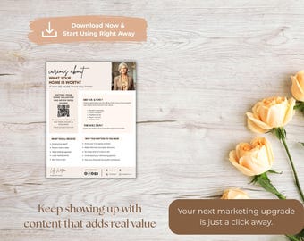 Grundbesitz CMA Flyer Vorlage: Home Wert Marketing (Canva Editierbar)