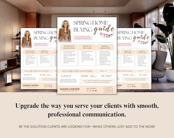 Spring Real Estate Flyer: Home Buyer & Seller Guide (Canva Template Digital Download