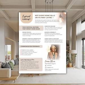 Real Estate Expired Listing Flyer Template: Realtor Prospecting Letter (Canva Editable, Digital Download)
