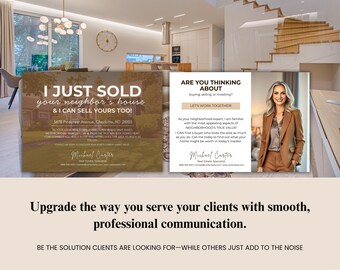 "Immobilien Postkarten Vorlage: ""Sold Your Neighbor's House"" Realtor Marketing (Canva Editable 7 x 5 in)"