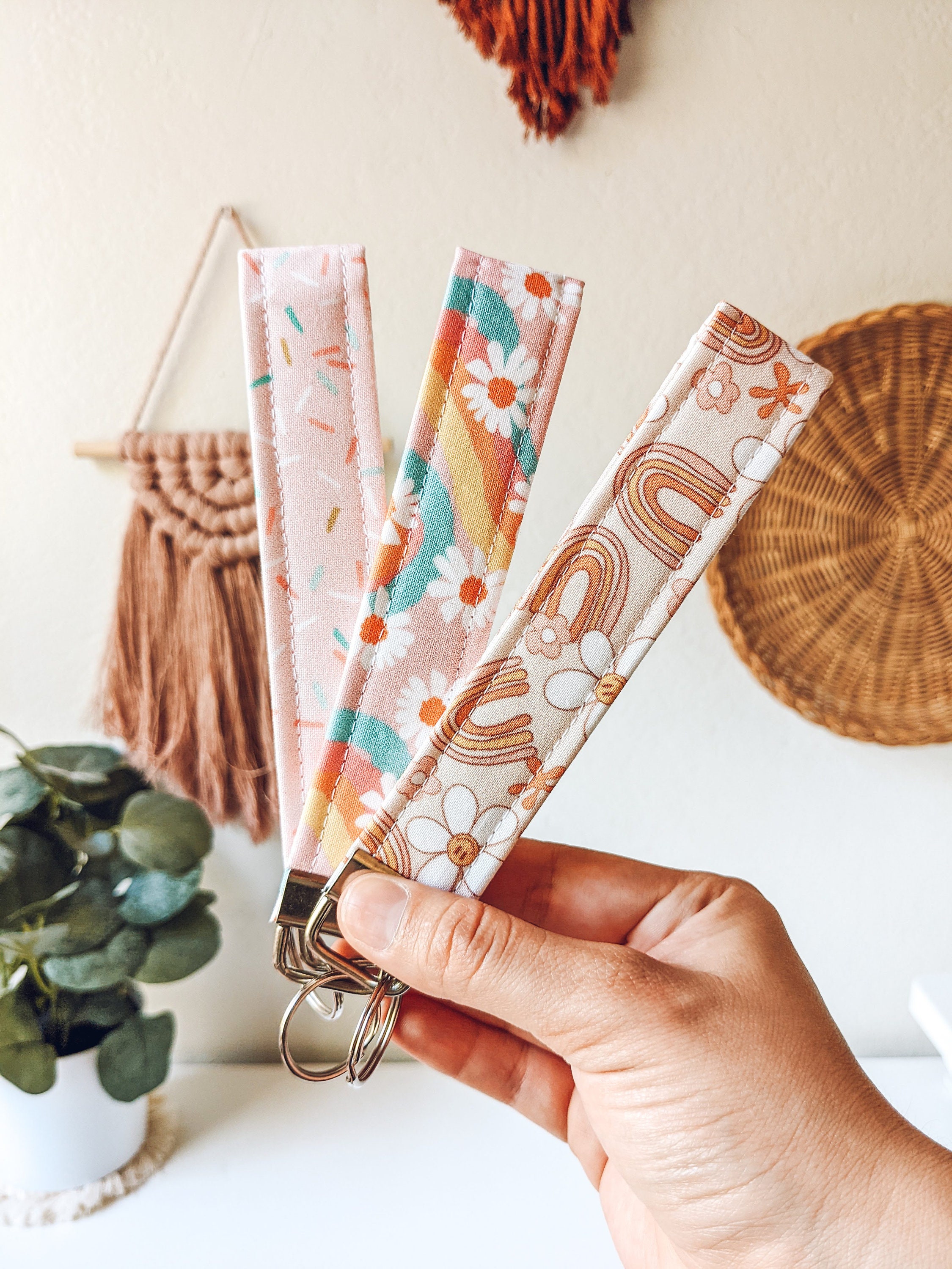 Porte-clés porte-clés / Porte-clés porte-clés / Porte-clés bracelet / Porte-clés mignon / Porte-clés fleur / Cadeau panier de Pâques / Porte-clés bohème