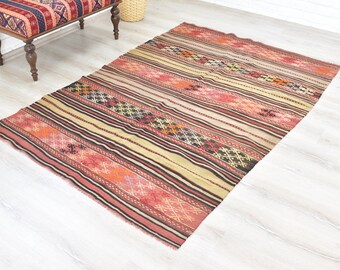 Ethnic Home Decor, Tappeto turco, Tappeto Kilim, Tappeto per la casa, Tappeti vintage, Tappeto oushak wool, Tappeti area, Tappeto ufficio, Tappeto decorativo, KLM-72