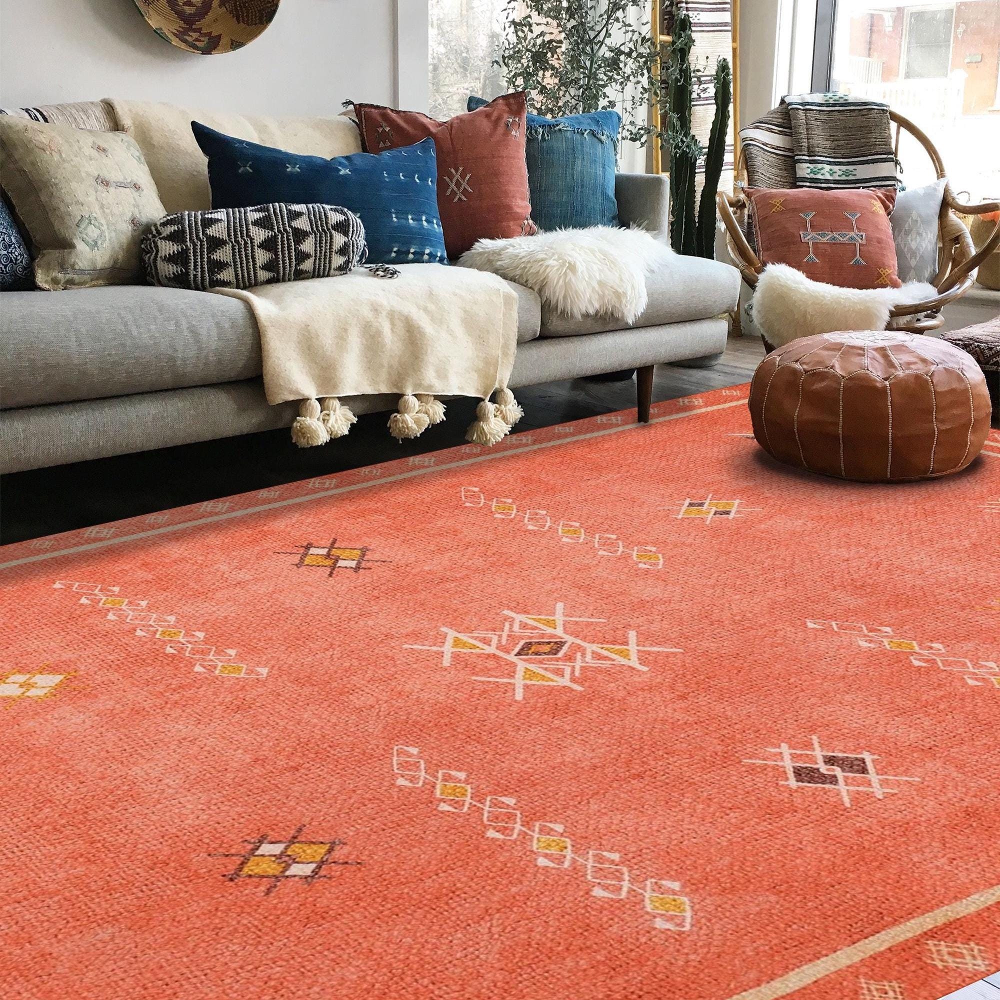 Living Room With Orange Rug: Brighten Your Space Instantly