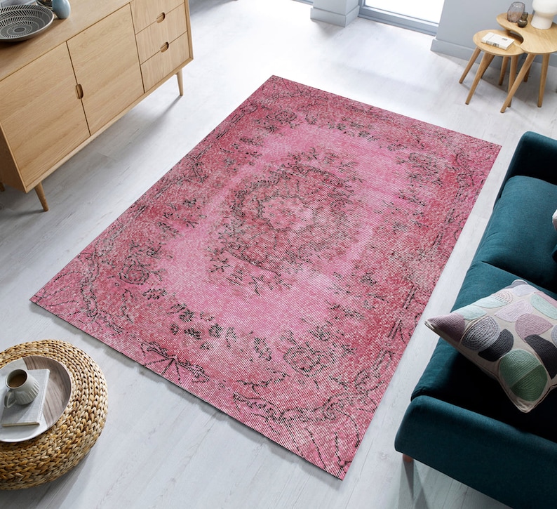 Pink Rugs Turkish Rugs 6x9 Pink Area Rug Rugs 4x6 Cotton Etsy