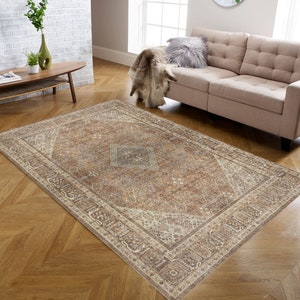 Kilimway Traditional Rug, Clay Rust Brown Vintage Turkish and Persian ...