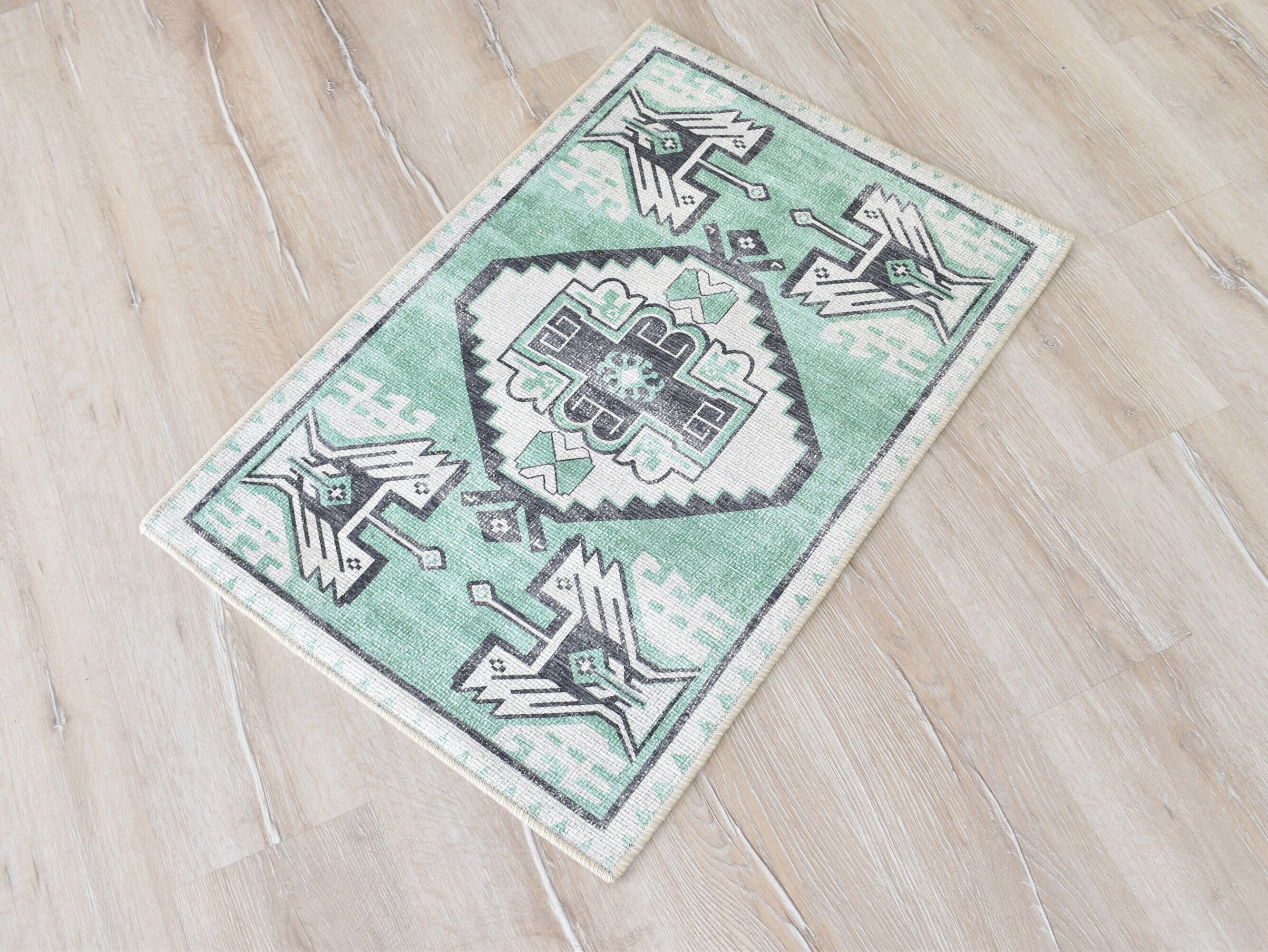 83.5×40 \"Green sea” ViNTAGE TURKiSH RUG 83.5×40 Green sea” ViNTAGE TURKiSH RUG
