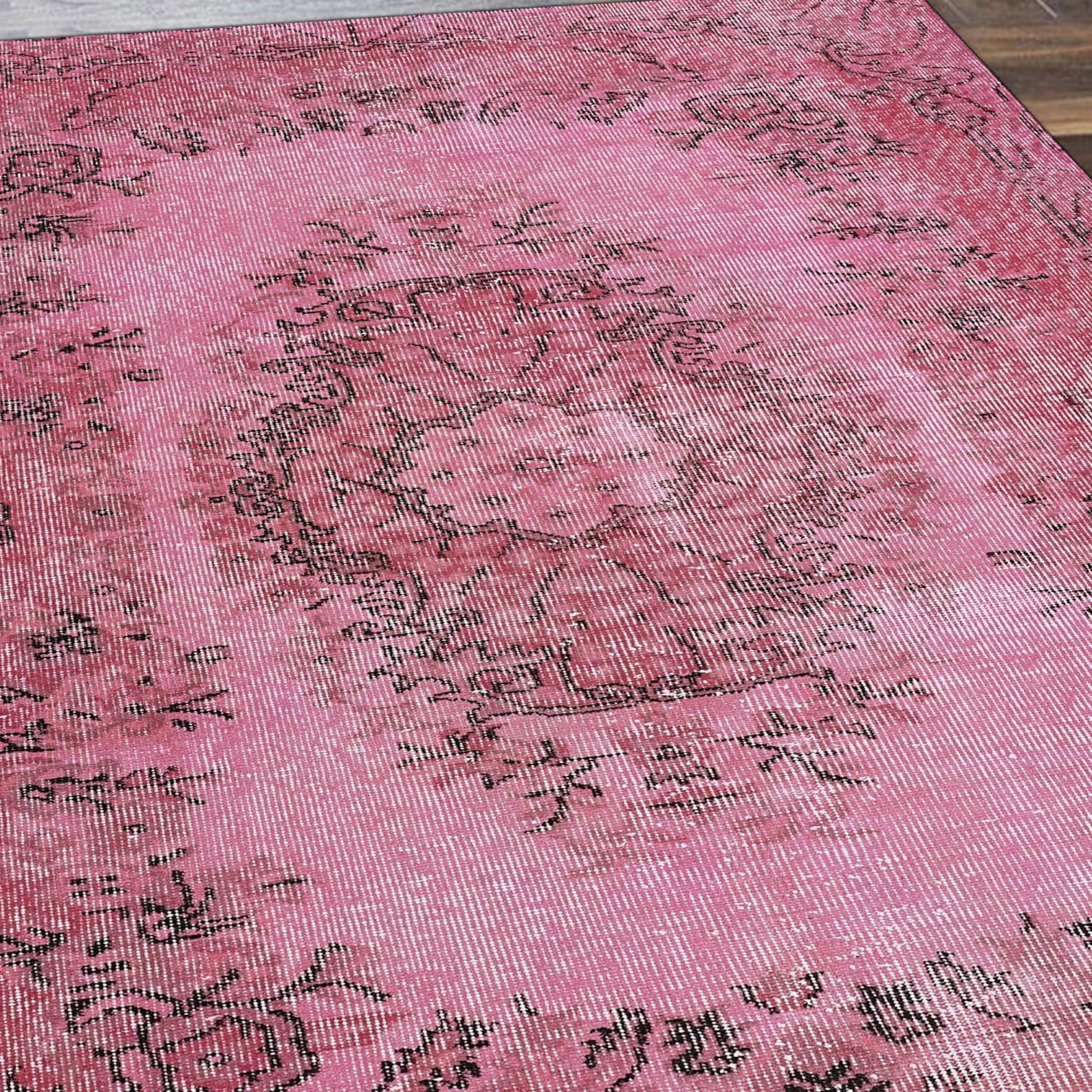 Pink Arabic Rug Pink Rugs, Turkish Rugs 6x9, Pink Area Rug, Rugs 4x6, Cotton Rug ...
