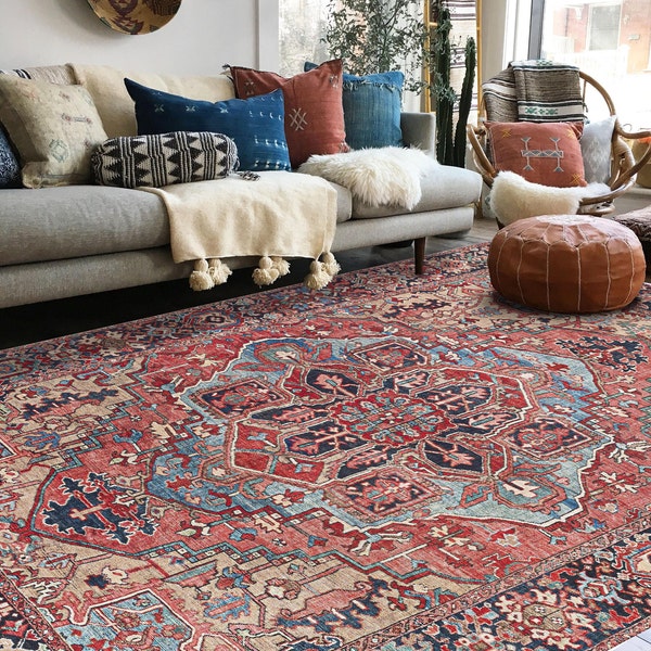 Luxury Rug Bedroom Rug Vintage Style Turkish Area Rugs and Runner Rugs, Oriental Rug, Living room boho vintage farmhouse decor kilim rug