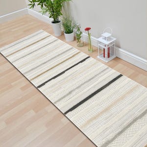 Cream Runner Rug, Off White Runner Rug for Hallway Entryway Rug Bedroom Stairs, Farmhouse Rustic Turkish Runner Rug Home Decor