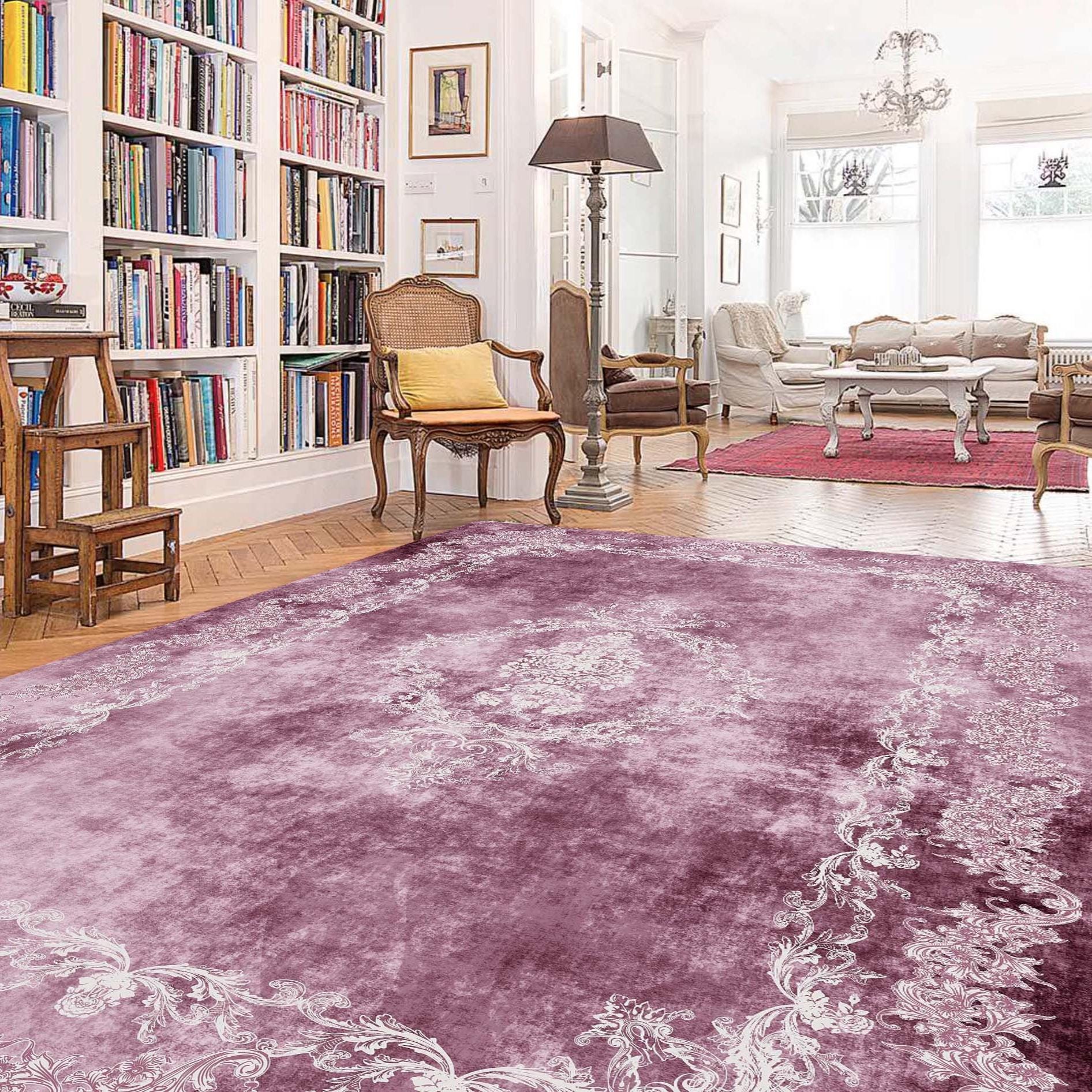 Plum Color Rugs Area Rug - Lilac, Mauve & Plum Shades Rug by Kilimway, Luxury Modern ...