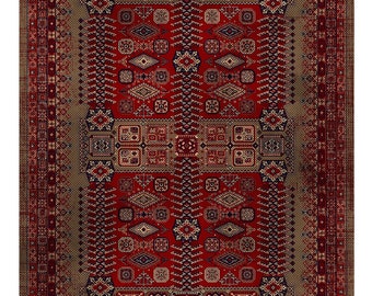 Kilimway Rug, Claret Red Traditional Rug Rustic Mid Century Design Afghan Rug Small Large Oversize Turkish Rugs for Living room 6x9 5x8