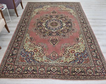 7x11 Vintage Rug, Oriental Rug, Large Turkish Rug, Konya Ladik Rug, Large Rug, Oushak Rug, Handmade Rug, Living Room Rug, LA-234