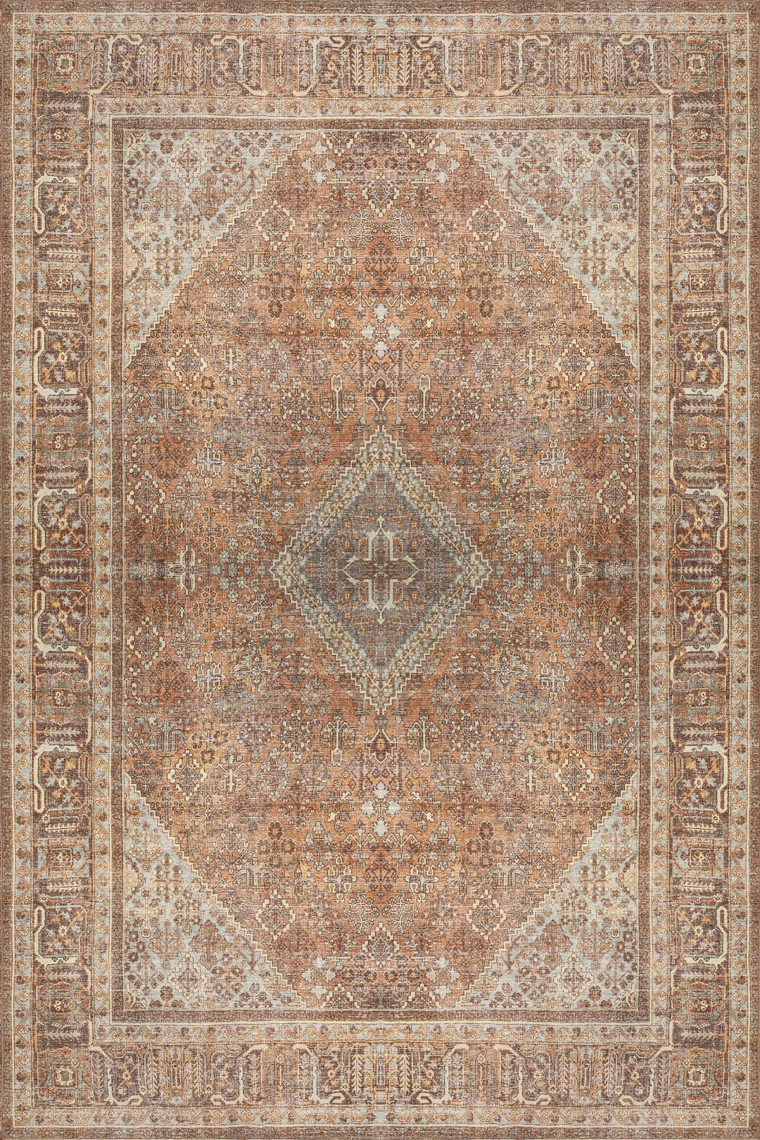 Kilimway Traditional Rug, Clay Rust Brown Vintage Turkish and Persian ...