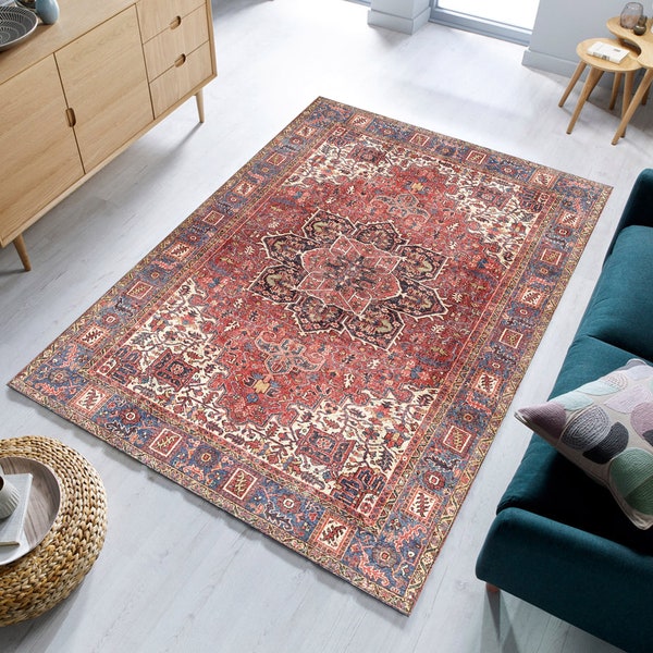 Modern Red Area Rug Etsy