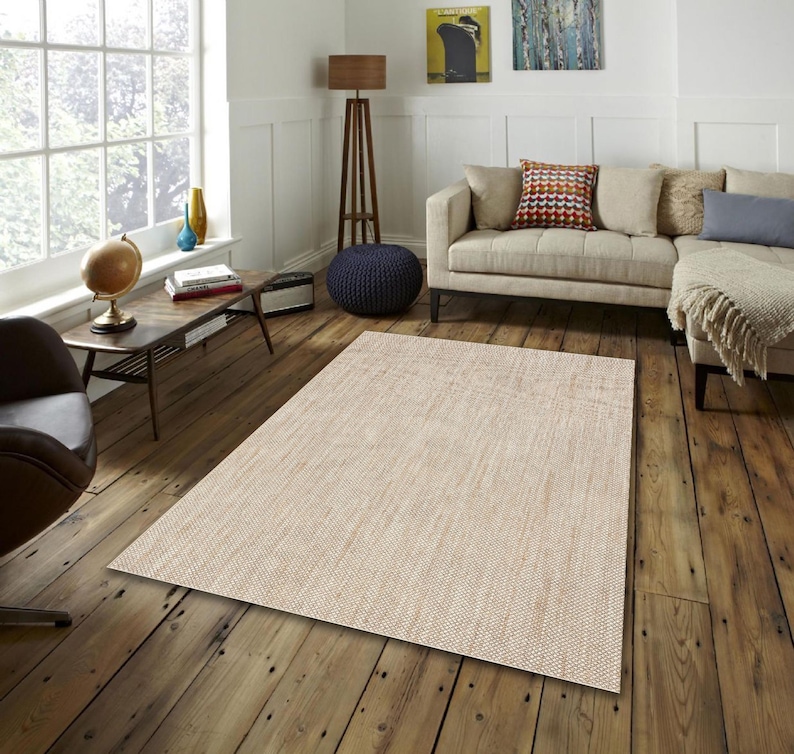 Carpet, Rug, Modern Bedroom Rug, Floor Rug, Unique Home Decor, Free Shipping, Housewarming Gift, Beige Neutral Color Pallette Boho Farmhouse image 5
