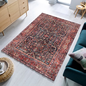 Rustic Style Area Rug, Bohemian Turkish Carpet, Washable Boho Kilimway