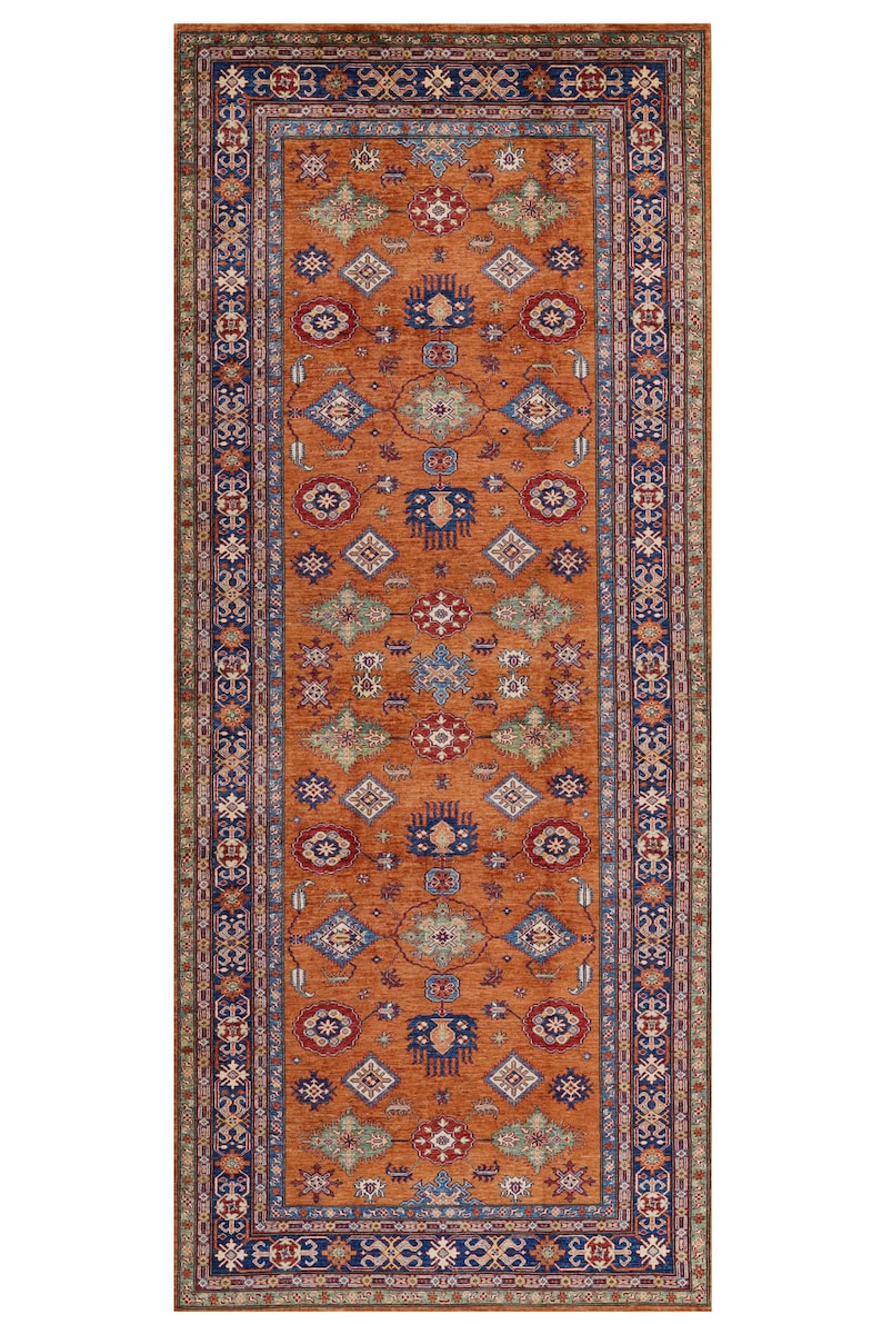 Turkish Runner Orange Entryway Runner Rug Washable Non slip Staircase Runner Rug, Bathroom Kitchen Hallway Rugs free shipping rug image 3