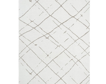 Woven Carpet, Custom Size Rug, White Area Rug, Rugs for Living Room, Easy to Clean Carpet Rug for New Home Cozy Gift for Minimal Home Decor