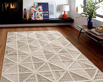 Bohemian Area Rug Woven Turkish Rug Carpet for Bedroom Living Room Decor Cream Beige Persian Rug Oushak Rug Free Shipping